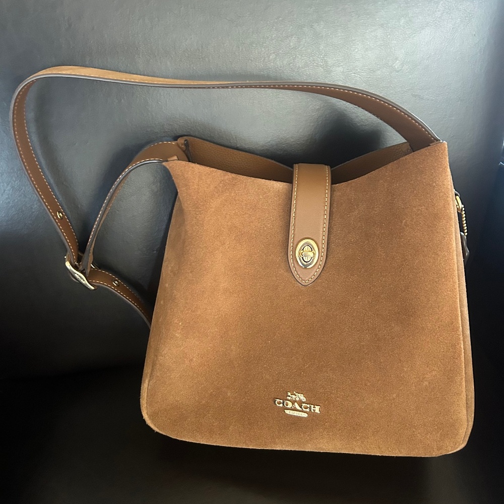 Coach suede shoulder bag